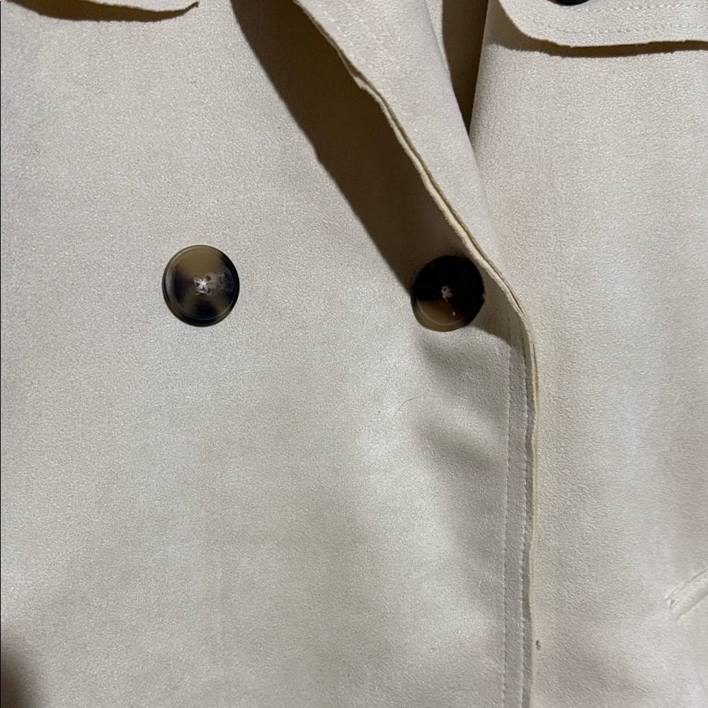 Fashion Nova Women's Cream Double-Breasted Pea Coat - Picture 5 of 16
